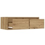 vidaXL Meuble TV avec lumières LED chêne artisanal 75x35 5x25 cm
