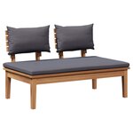 vidaXL Ensemble de banc de jardin avec coussin 5 Pièces Marron et gris