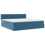 vidaXL Lit de rangement LED avec matelas Bleu foncé 200 x 200 cm