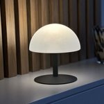 Lampe de table sans fil Neptune Rock 20 cm- Pied en acier - Gris - LED blanc chaud et blanc