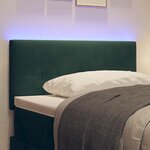 vidaXL Tête de lit avec des lumières à LED Réglable Vert 90 cm Velours