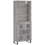 vidaXL Buffet haut Sonoma gris 69 5x34x180 cm Bois d'ingénierie