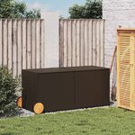 vidaXL Boîte de rangement de jardin et roues marron 283L poly rotin