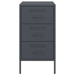 vidaXL Table de chevet 2 Pièces anthracite 36x39x68 cm acier