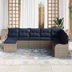 vidaXL Ensemble de canapé de jardin Gris polyrotin