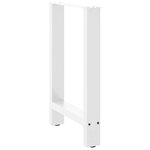 vidaXL Pieds de table à manger Blanc 2 pièces 50 x (72-73) cm Acier