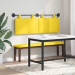 vidaXL Tête de lit suspendue Jaune clair Tissu en velours côtelé