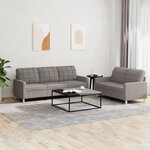 vidaXL Ensemble de canapés 2 Pièces avec coussins Taupe Tissu