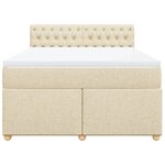 vidaXL Sommier à lattes de lit avec matelas Crème 160x200 cm Tissu