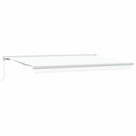 vidaXL Auvent Rétractable Blanc 500 ×300 cm Tissu et Métal