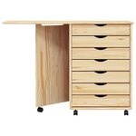 vidaXL Cabinet roulant avec bureau avec roue MOSS Vernis transparent
