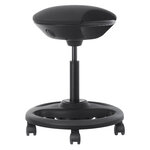 Tabouret de travail dynamique chaise de bureau pivotante ergonomique avec roulettes siège extra large inclinaison à 10° hauteur réglable rembourrage épais noir 12_0001457