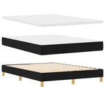 vidaXL Lit à ressort avec matelas noir 160x200 cm tissu