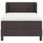 vidaXL Lit à ressorts avec matelas Marron foncé 80 x 200 cm tissu