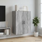 vidaXL Armoire Murale Sonoma gris 66 x 34 5 x 90 cm Bois d'ingénierie
