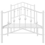 vidaXL Cadre de lit métal sans matelas avec pied de lit blanc 75x190cm