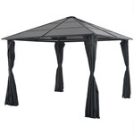 vidaXL Tonnelle avec rideau Aluminium 3x3 m Noir