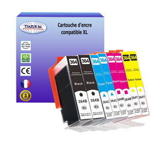 8 Cartouches compatibles avec HP OfficeJet 4620, 4622 remplace HP n°364 XL  (2N+2C+2M+2J) - T3AZUR