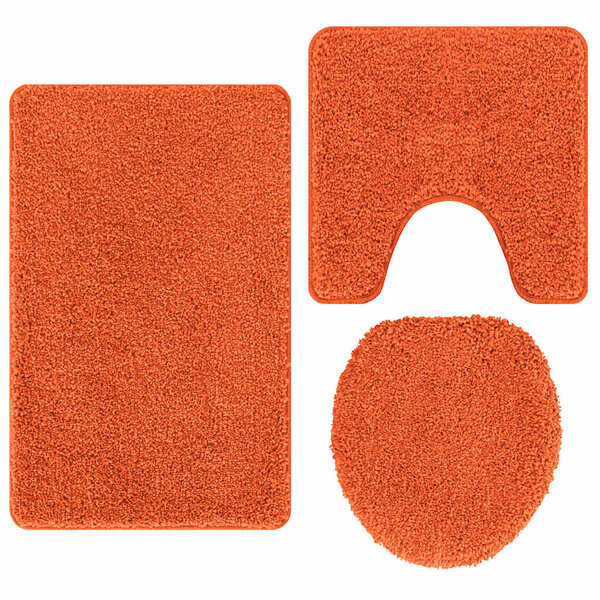 vidaXL Tapis de bain 3 Pièces Orange 50 x 50 cm Polypropylène
