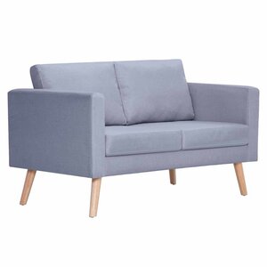vidaXL Canapé à 2 places tissu gris clair