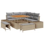 vidaXL Ensemble de canapé de jardin 8 Pièces Beige Poly rotin
