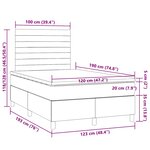 vidaXL Sommier à lattes de lit matelas et LED taupe 120x190 cm tissu
