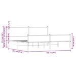vidaXL Cadre de lit en métal sans matelas chêne sonoma 193x203 cm