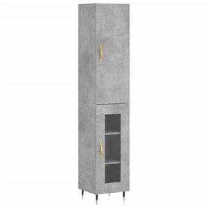 vidaXL Buffet haut Gris béton 34 5x34x180 cm Bois d'ingénierie