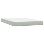 vidaXL Sommier à lattes de lit et matelas gris clair 160x220cm velours