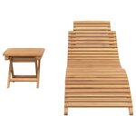 vidaXL Transat 2 Pièces Marron Bois de teck massif