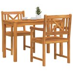 vidaXL Ensemble de salle à manger pour jardin 3 Pièces Marron