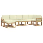 vidaXL Ensemble de canapés d'extérieur 7 Pièces Blanc et crème Polyester
