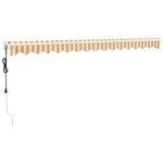 vidaXL Auvent rétractable automatique jaune et blanc 4x3 m