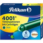 Etui de 6 Cartouches d'encre 4001 TP/6 Vert foncé x 10 PELIKAN