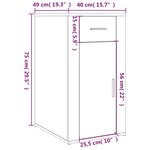 vidaXL Armoire de bureau Blanc brillant 40x49x75 cm Bois d'ingénierie