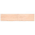 vidaXL Étagère murale 200x40x(2-6) cm bois de chêne massif non traité
