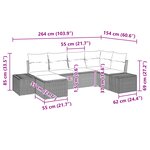 vidaXL Ensemble de canapé de jardin 6 pièces avec coussins - Rattan poly beige