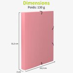 ACROPAQ 8 x Chemises à Élastiques et à 3 Rabats A4- Jusqu'à 200 pages  Dos 3 cm- Chemises cartonnées  Range Document- 245x325x30 mm