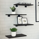 vidaXL Planches de bibliothèque - 4 Pièces en chêne noir  40x20x1.5 cm  en bois d'ingénierie.
