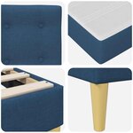 vidaXL Cadre de lit avec matelas Bleu 160 x 200 cm Tissu