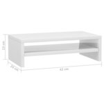 vidaXL Support de moniteur Blanc brillant 42x24x13cm Bois d'ingénierie