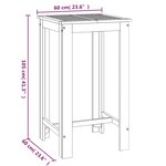 vidaXL Table de bar de jardin 60x60x105 cm Bois d'acacia solide