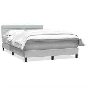 vidaXL Sommier à lattes de lit et matelas gris clair 140x210cm velours