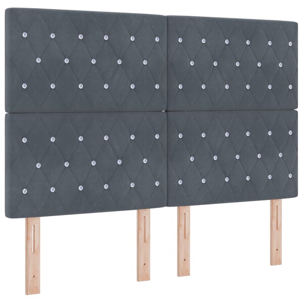 vidaXL Dossier LED gris foncé 80 cm Velours