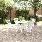 Ensemble de salle à manger de jardin 5 pièces vidaXL en aluminium blanc