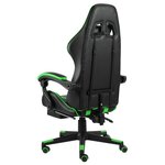 vidaXL Fauteuil de jeux vidéo avec repose-pied Noir et vert Similicuir