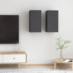 vidaXL Meubles TV 2 Pièces Gris 30 5x30x60 cm Bois d’ingénierie