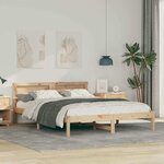 vidaXL Cadre de lit Marron 150 x 200 cm Bois massif en pin