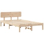 vidaXL Cadre de lit avec tête de lit Naturel 120 x 200 cm Pin massif