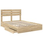 vidaXL Lit de Rangement Chêne Sonoma 160 x 200 cm Bois d'ingénierie